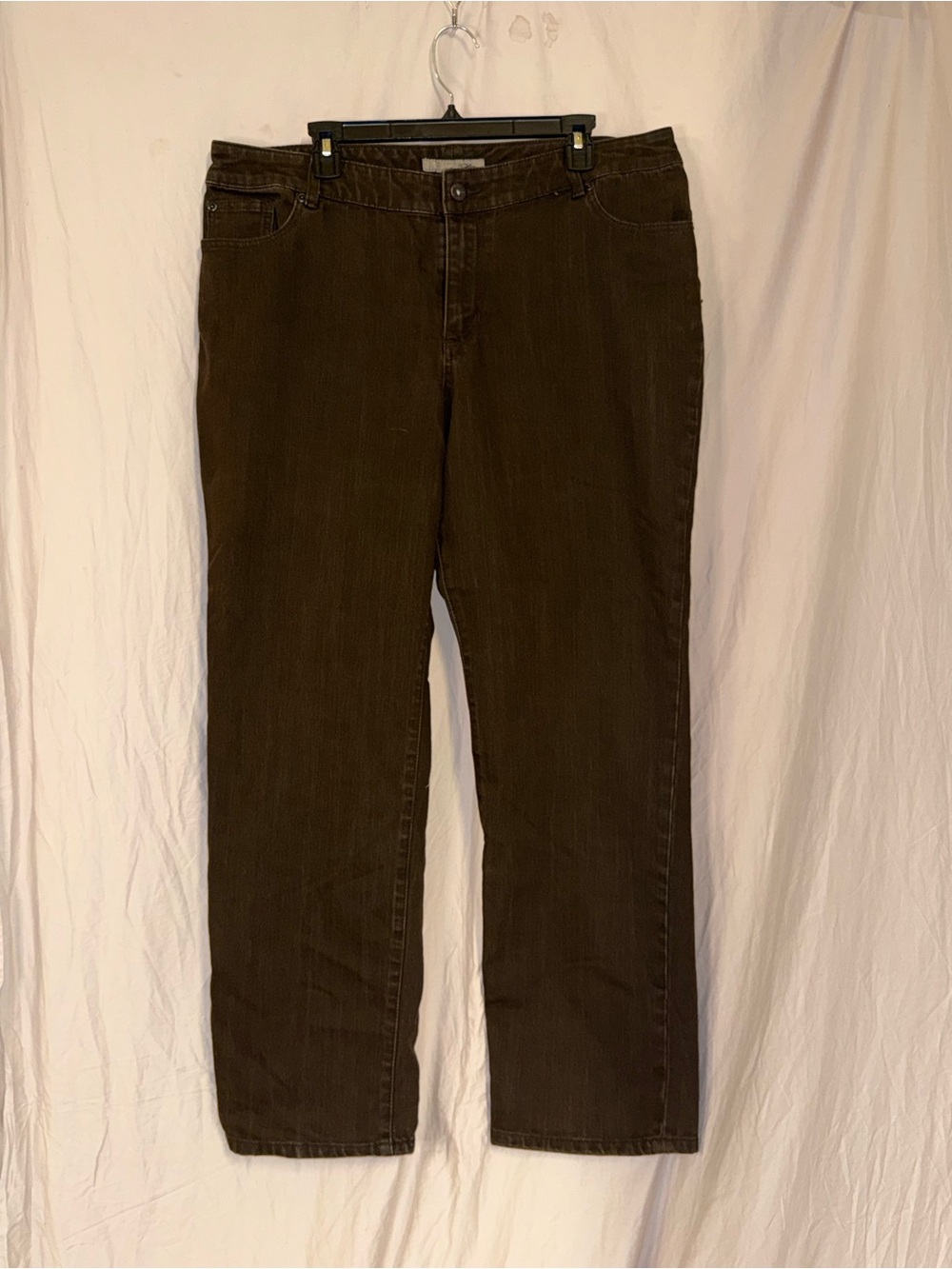 Chico’s Platinum Dark Brown Straight Leg Jeans Pants - Size 3.5 (US 18)